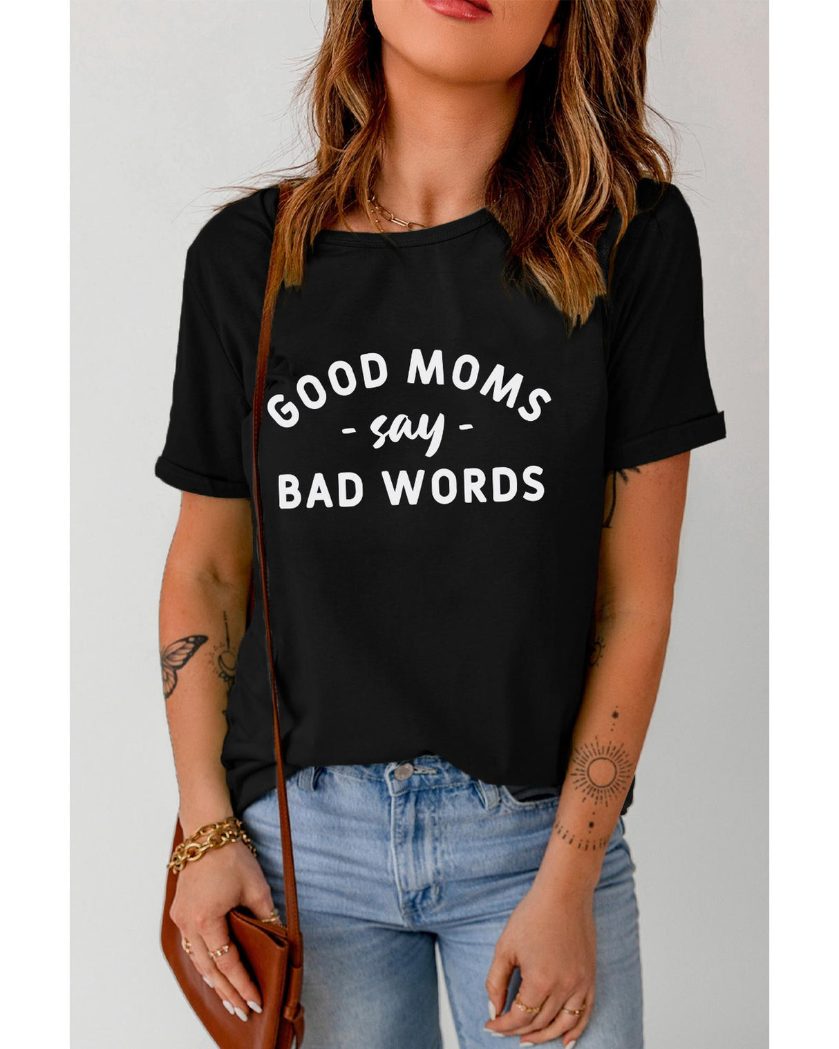 Good Moms Say Bad Words Edgy Graphic Tee - Size S