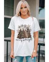 Leopard Print Christmas Tree Graphic Tee for Women - 2XL - Rear View