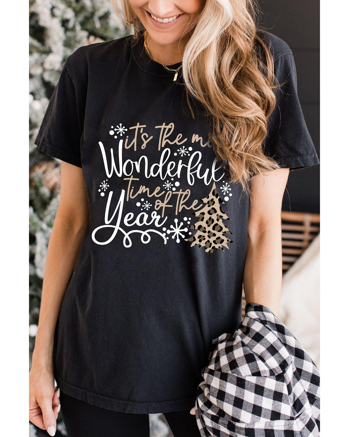 Azura Exchange Holiday Leopard Print Tee - 2XL