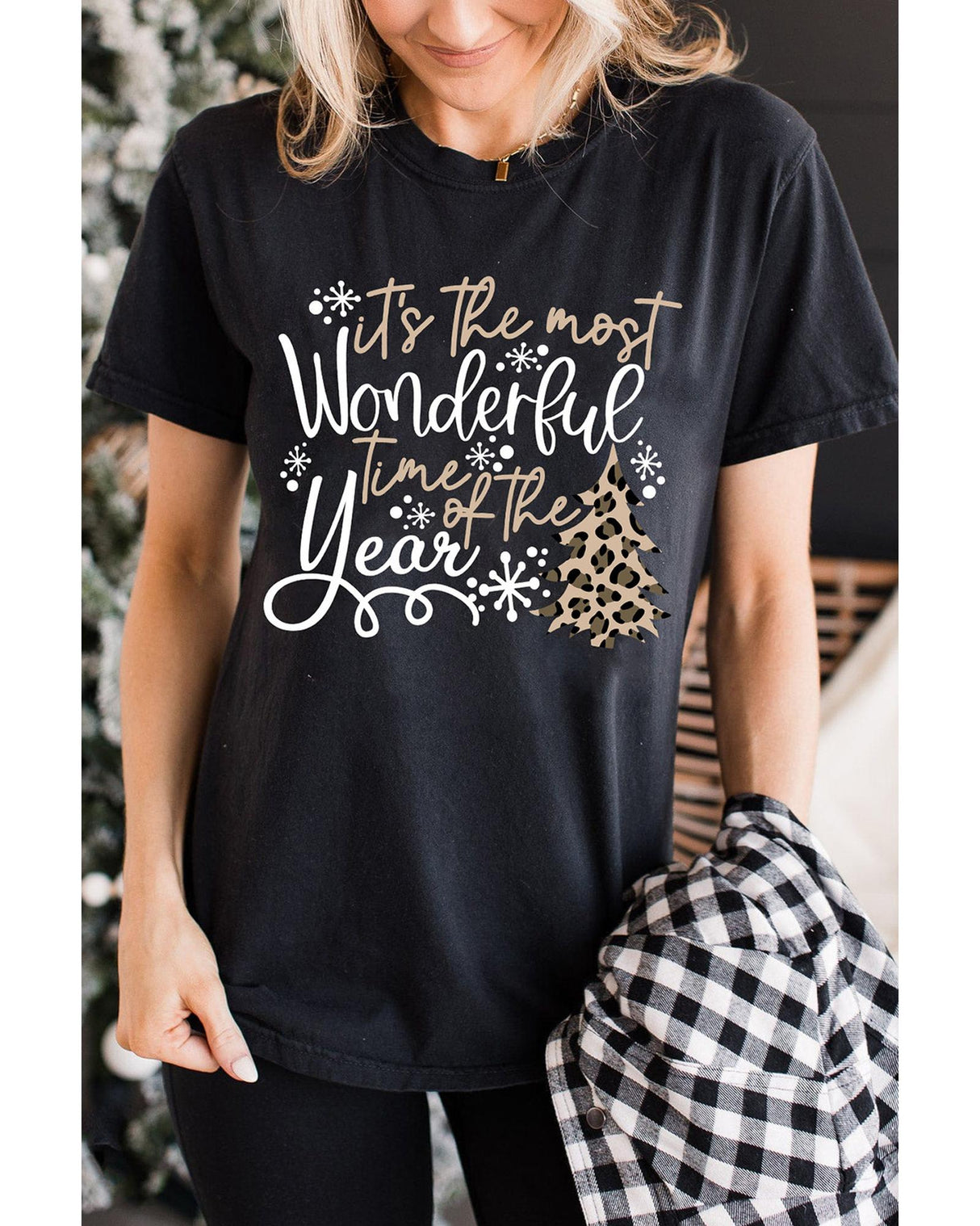 Azura Exchange Holiday Leopard Print Tee - 2XL