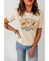 Khaki Poker Cards Graphic Tee - XL