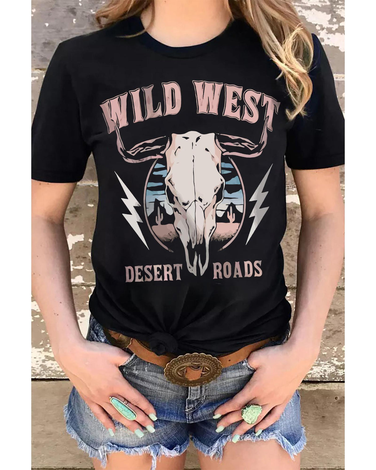 Azura Exchange Desert Roads Bull Skull Graphic T-Shirt - Extra Large