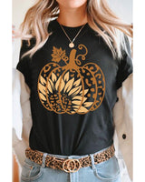 Spooky Sunflower Pumpkin Graphic Tee - M