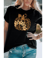 Spooky Sunflower Pumpkin Graphic Tee - M