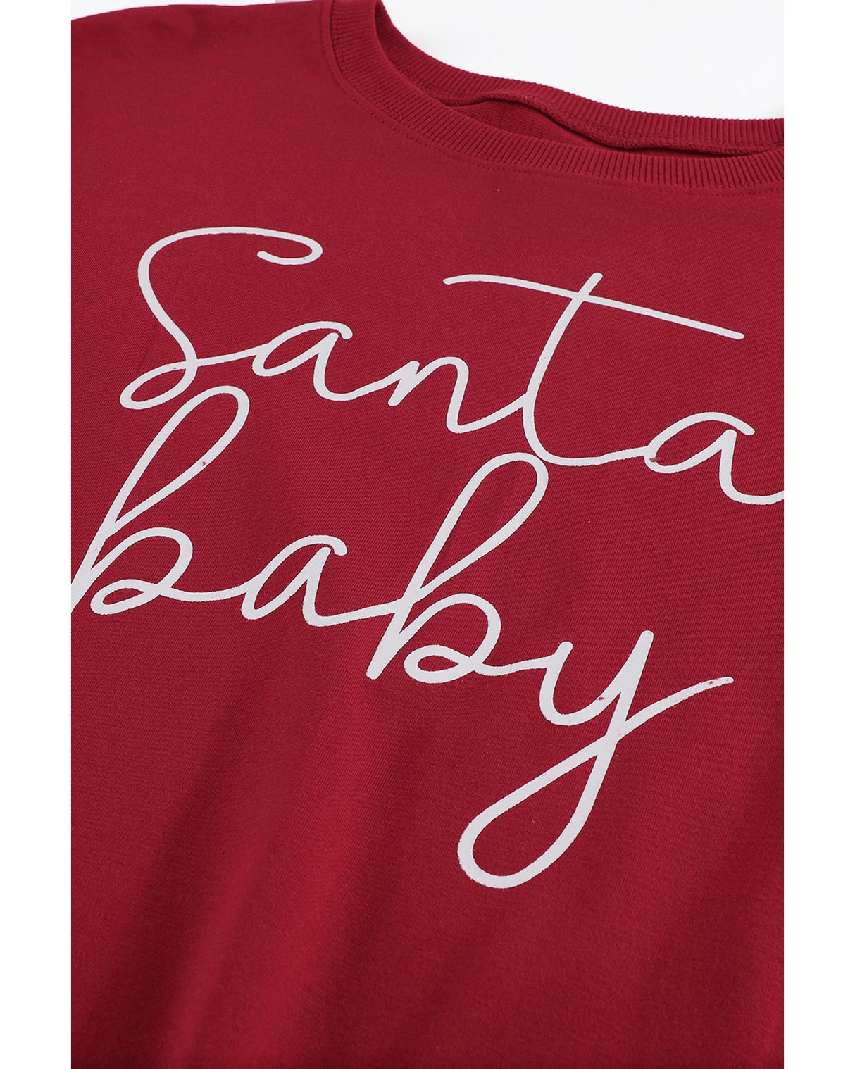 Santa Baby Festive Print Red Pullover Sweatshirt - M