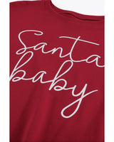 Festive Santa Baby Graphic Red Pullover Sweatshirt - S