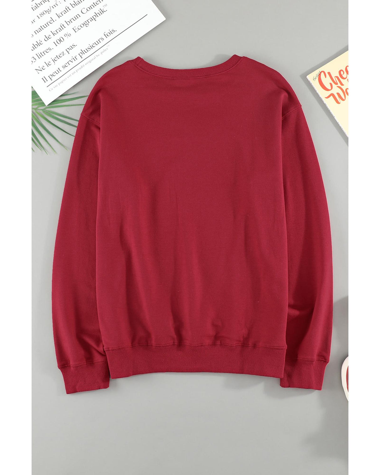 Festive Santa Baby Graphic Red Pullover Sweatshirt - S