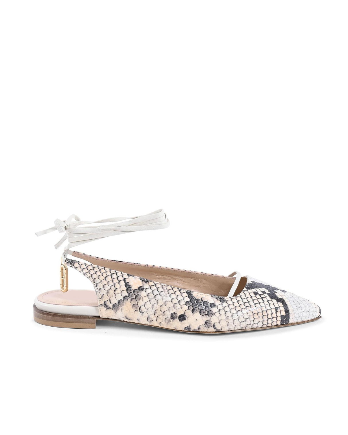 Elegant Python Print Slingback Flats - Size 36 EU