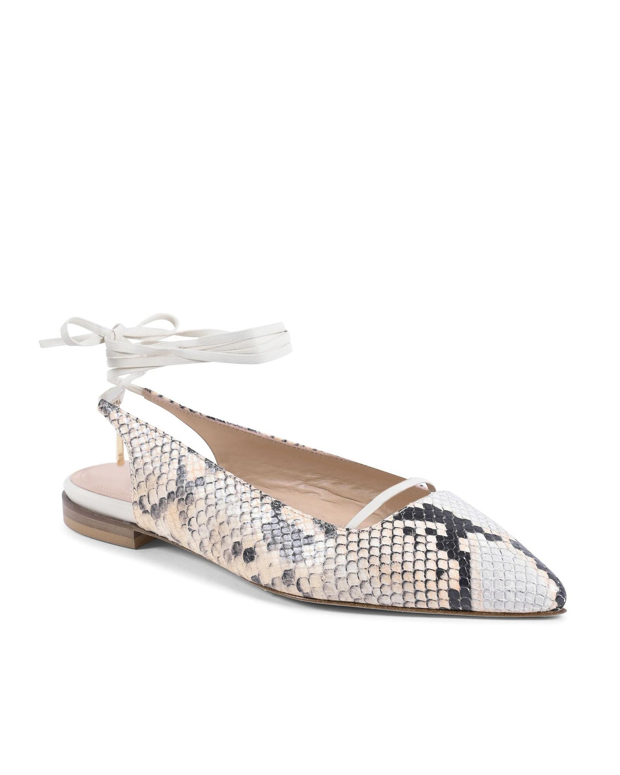 Elegant Python Print Slingback Flats - Size 36 EU