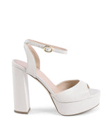 Platform Ankle-Strap Sandals - High-Heeled Leather Shoes - 39 EU