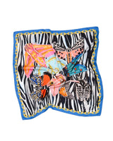 Dynamic Blue Zebra Silk Scarf - One Size