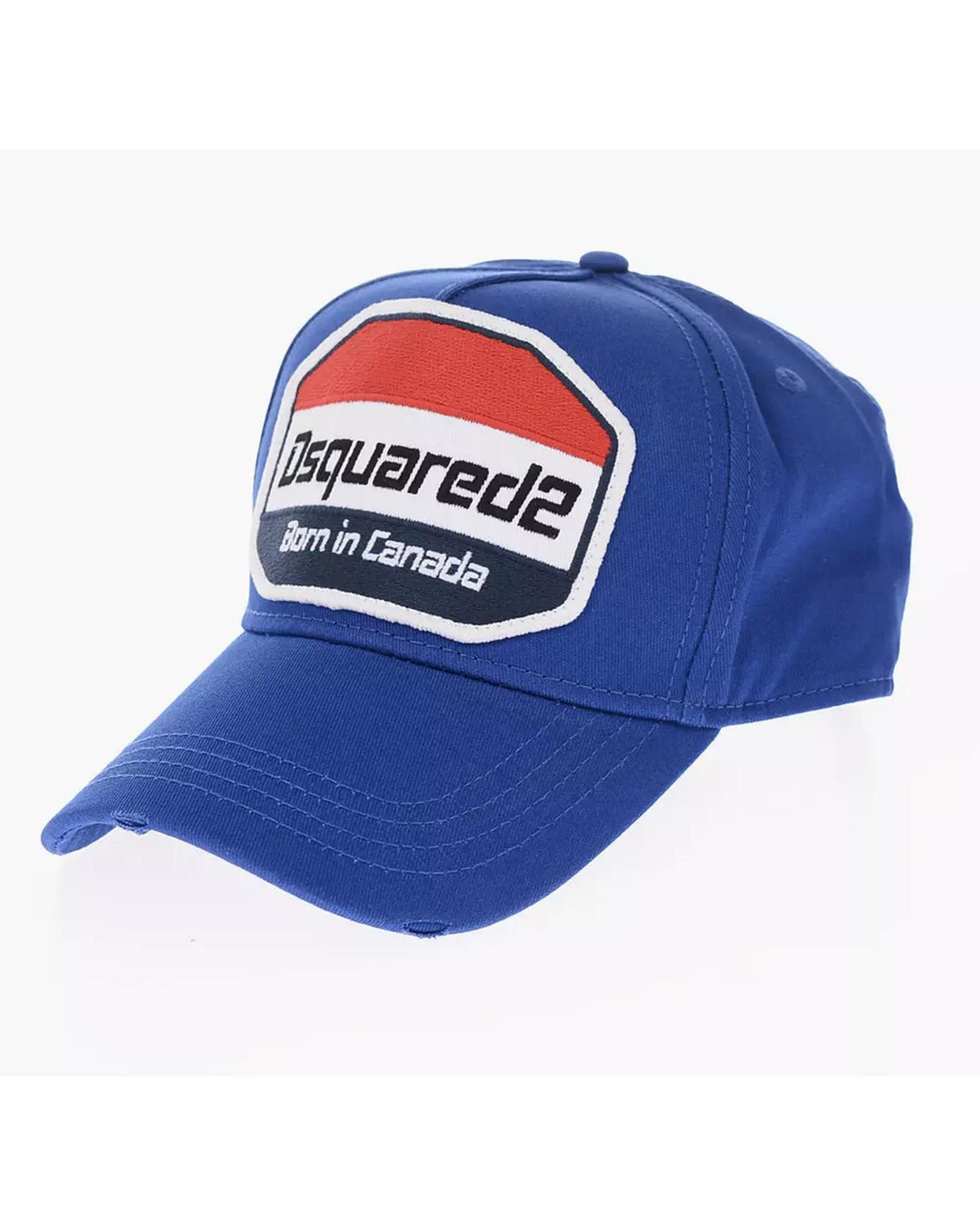 Dsquared2 Blue Logo Patch Visor Cap for Men with Adjustable Fit