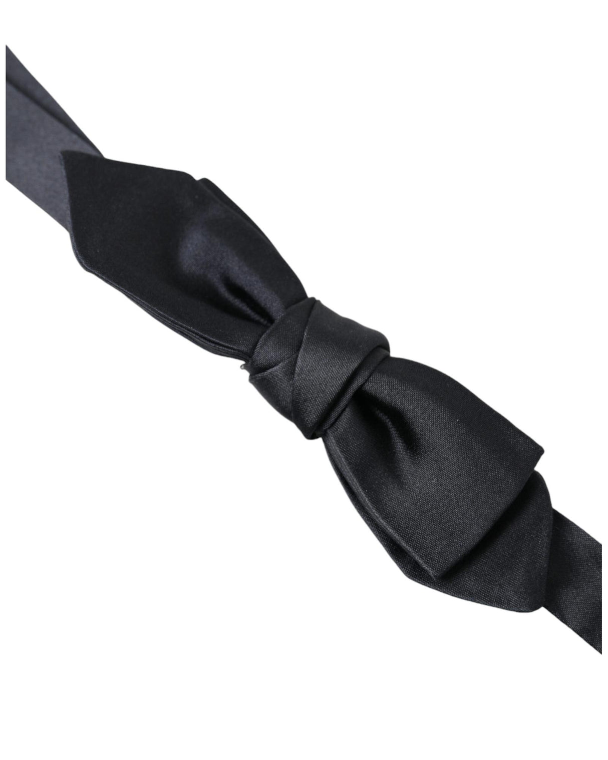 Dolce & Gabbana Men's Navy Silk Satin Adjustable Neck Papillon Bow Tie - One Size