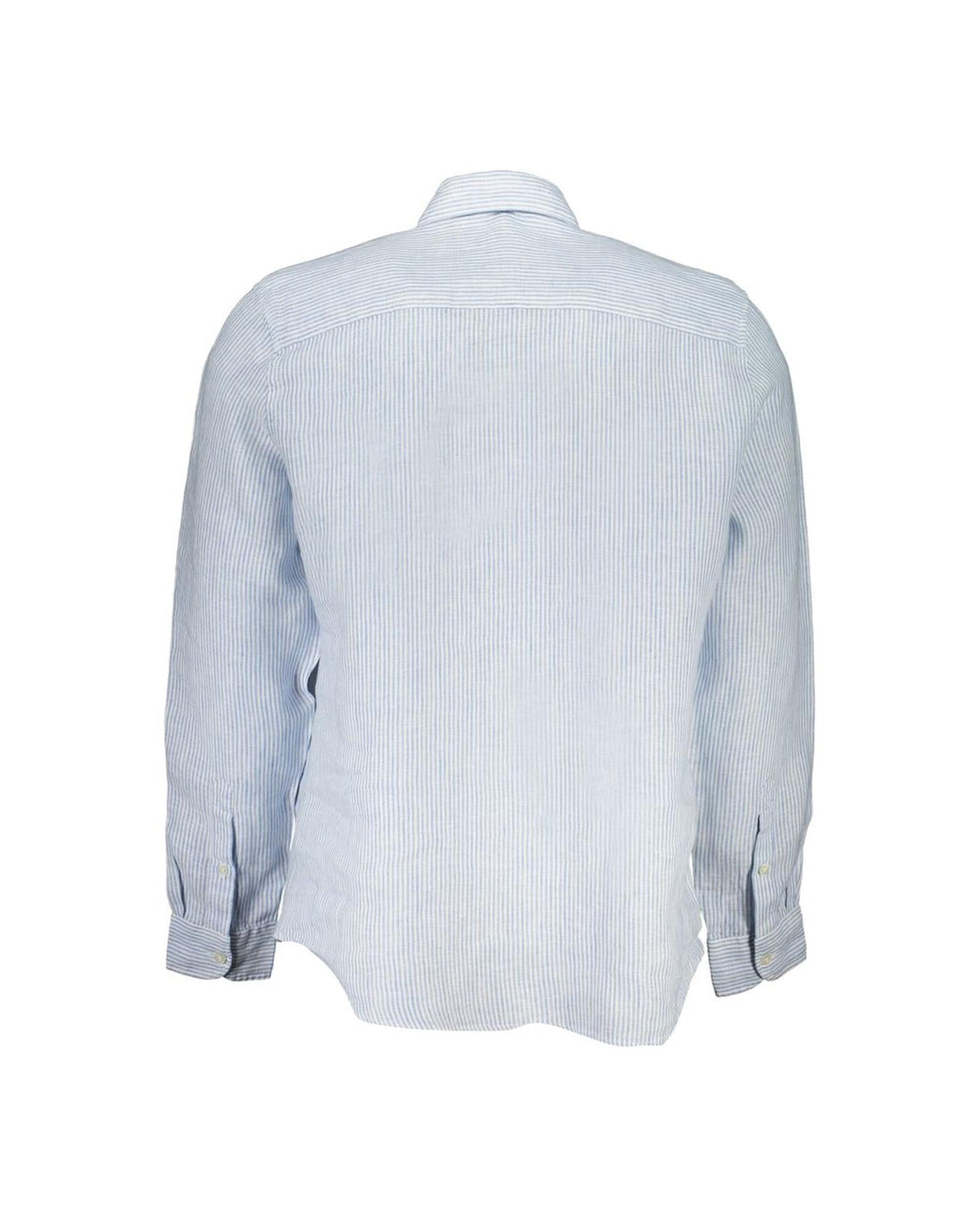 Men's Classic Light Blue Linen Long Sleeve Shirt - Size L