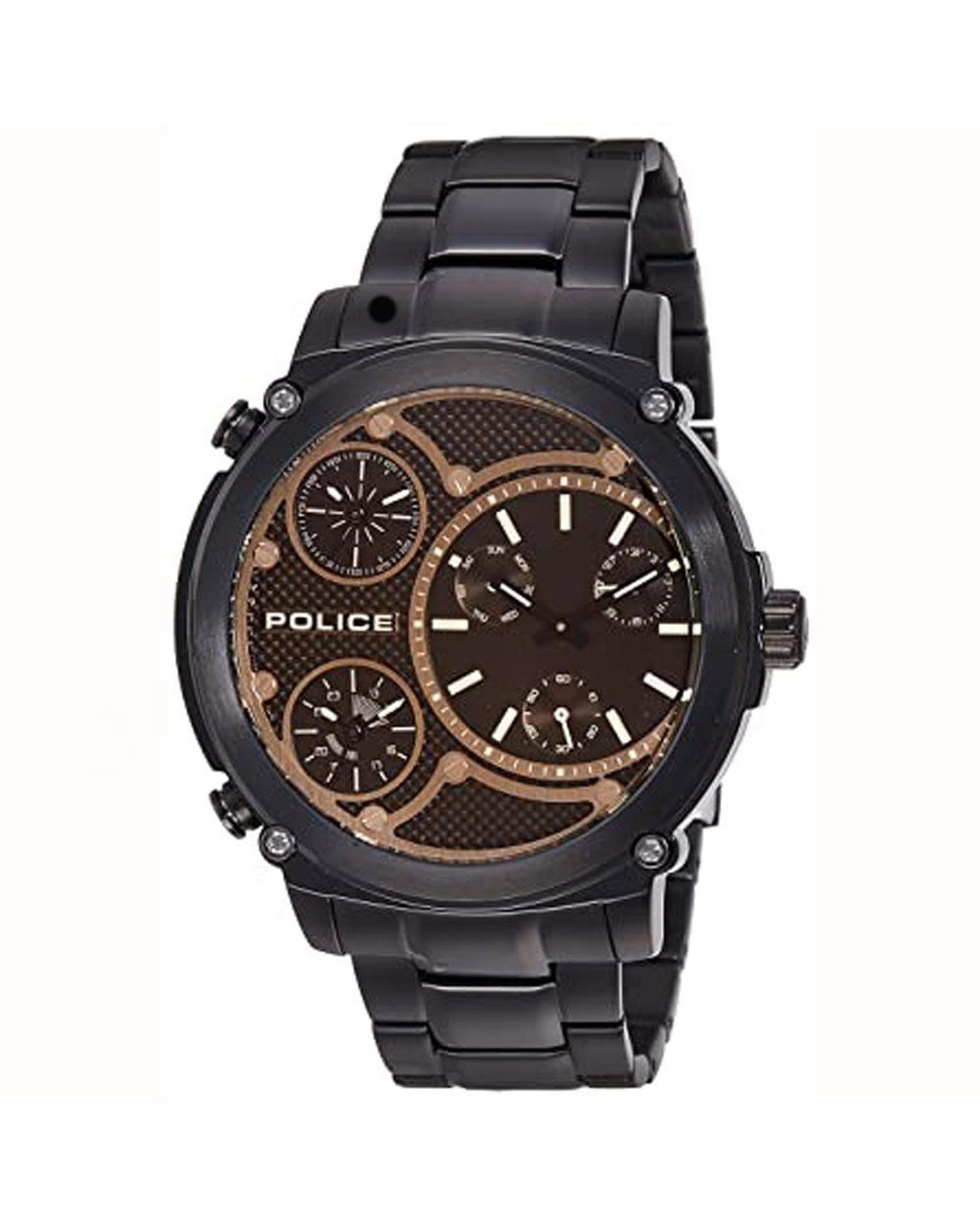 Police Men's Stylish Black Multi-Function Watch - One Size