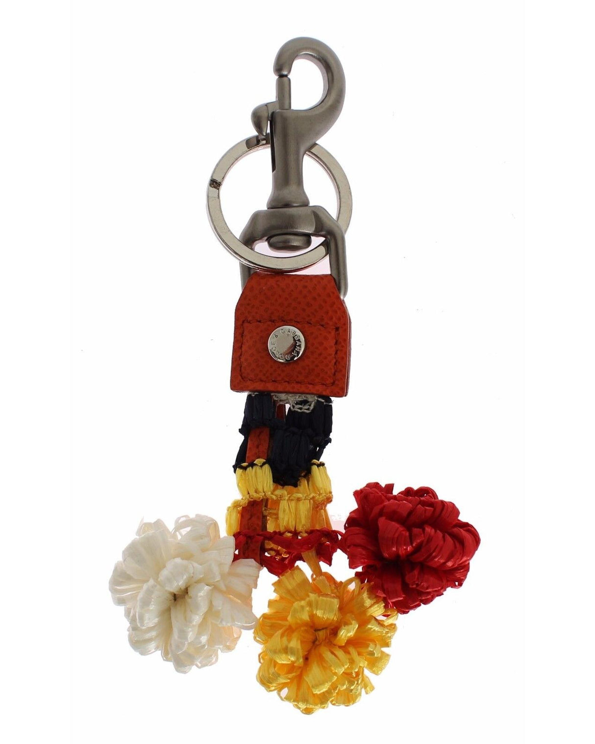 Dolce & Gabbana Women's Multicolor Raffia Leather Keyring with Lobster Clasp - One Size