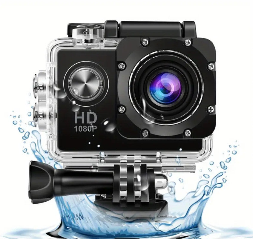 4K HD Yellow Waterproof Action Camera with 140° Wide Angle and WiFi Connectivity