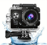 4K HD Yellow Waterproof Action Camera with 140° Wide Angle and WiFi Connectivity - Rear View