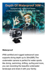 4K HD Yellow Waterproof Action Camera with 140° Wide Angle and WiFi Connectivity - Low Angle