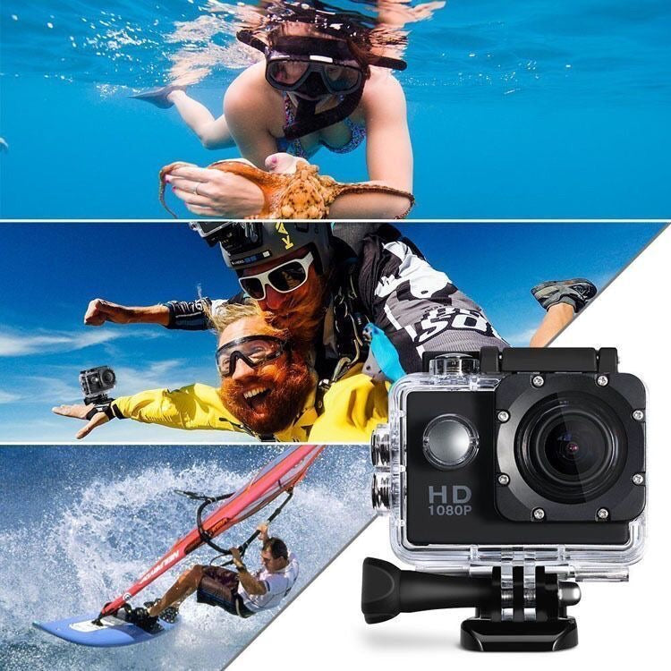 4K HD Yellow Waterproof Action Camera with 140° Wide Angle and WiFi Connectivity