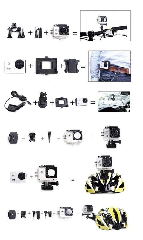 4K HD Yellow Waterproof Action Camera with 140° Wide Angle and WiFi Connectivity