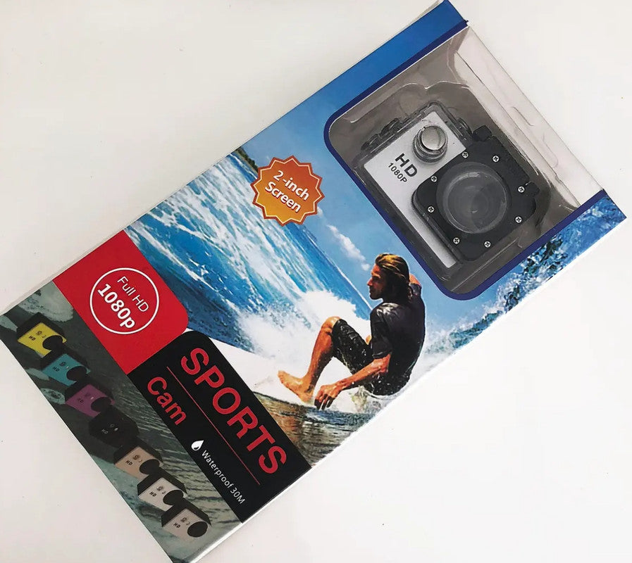 4K HD Yellow Waterproof Action Camera with 140° Wide Angle and WiFi Connectivity