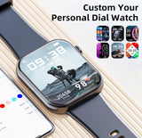 Smart Watch 44mm Bluetooth call Screen True Multidial Blood Oxygen Game Sports Mode Pro FOR IOS and Android White with 2 straps