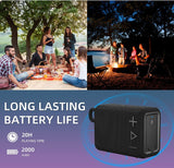 ROYQUEEN G30 Waterproof Portable Bluetooth Speaker with Rich Bass & 20H Playtime – Perfect for Outdoor Adventures, Showers, and Travel (Black) - 45-Degree Angle