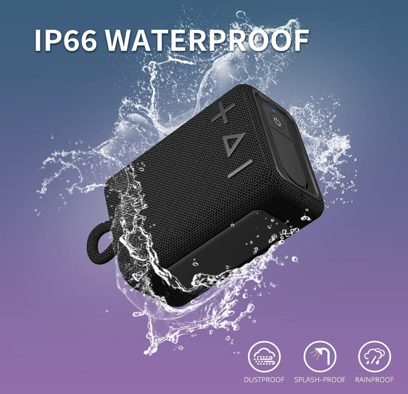 ROYQUEEN G30 Waterproof Portable Bluetooth Speaker with Rich Bass & 20H Playtime – Perfect for Outdoor Adventures, Showers, and Travel (Black)