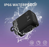 ROYQUEEN G30 Waterproof Portable Bluetooth Speaker with Rich Bass & 20H Playtime – Perfect for Outdoor Adventures, Showers, and Travel (Black) - Rear View