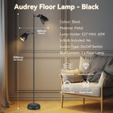 Audrey Adjustable Floor Lamp - Sleek Black Design