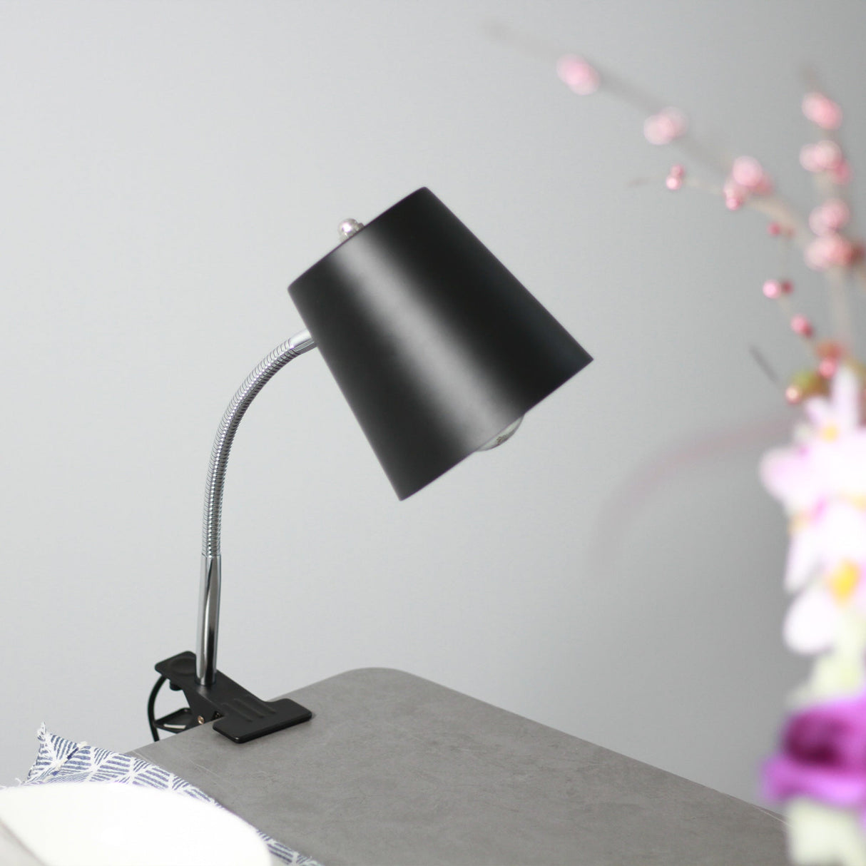 Ellie Adjustable Clip-On Table Lamp - Black