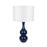 Ceramic Pottery Table Lamp - Deep Blue Design