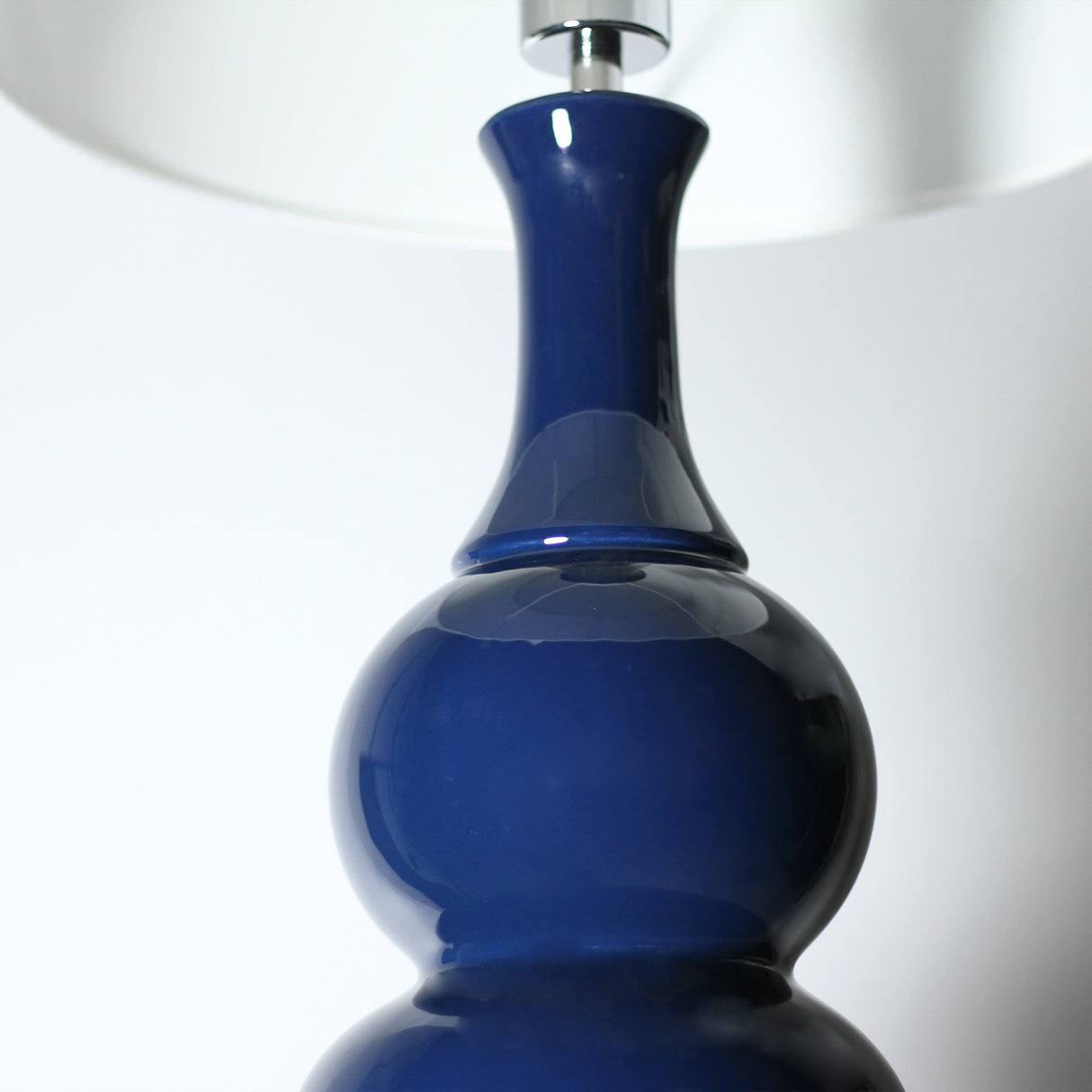 Ceramic Pottery Table Lamp - Deep Blue Design