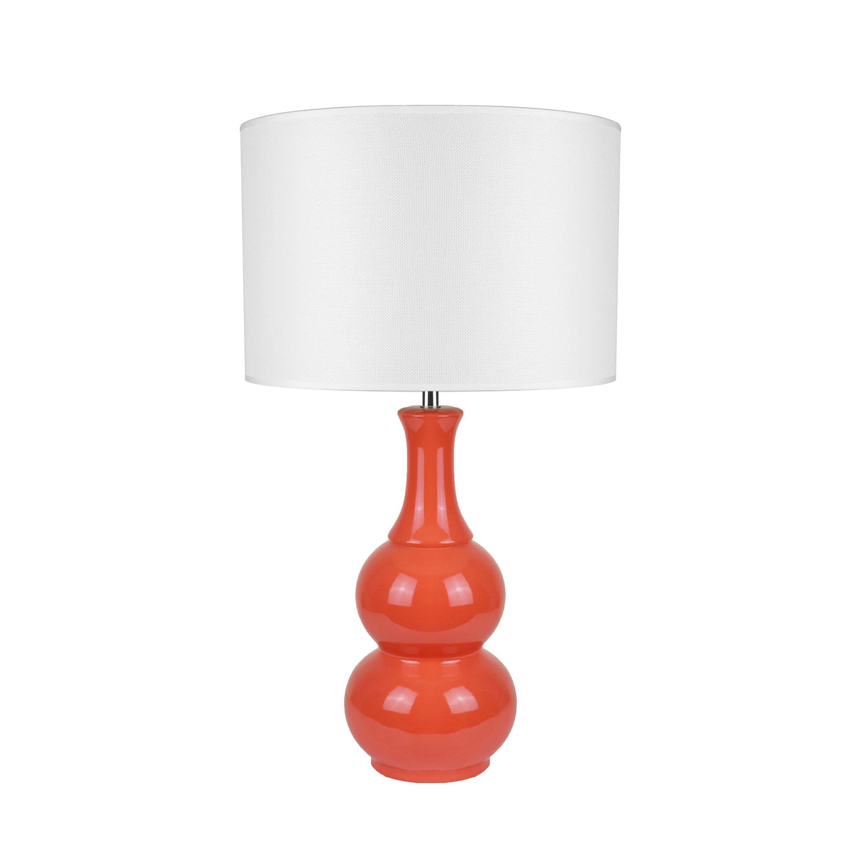 Ceramic Pottery Table Lamp - Vibrant Orange