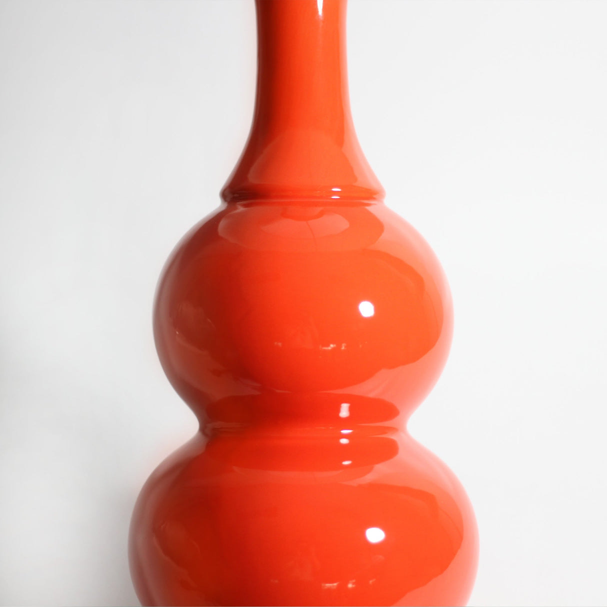 Ceramic Pottery Table Lamp - Vibrant Orange