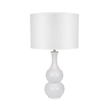 Elegant White Ceramic Table Lamp with Spindle Neck Design