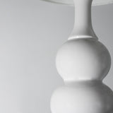 Elegant White Ceramic Table Lamp with Spindle Neck Design