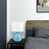 Boden Blue Ceramic Table Lamp with Glossy Finish