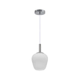 Sophisticated Chrome and Opal Glass Pendant Light