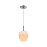 Sophisticated Chrome and Opal Glass Pendant Light