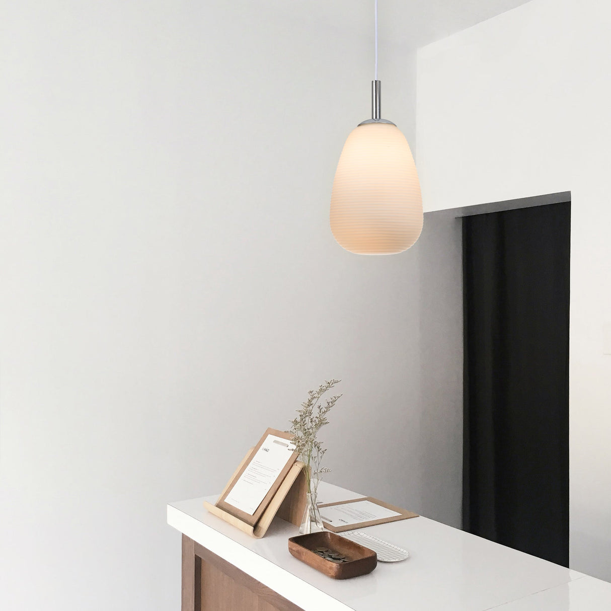 Briella Elegant Frosted Glass Pendant Light