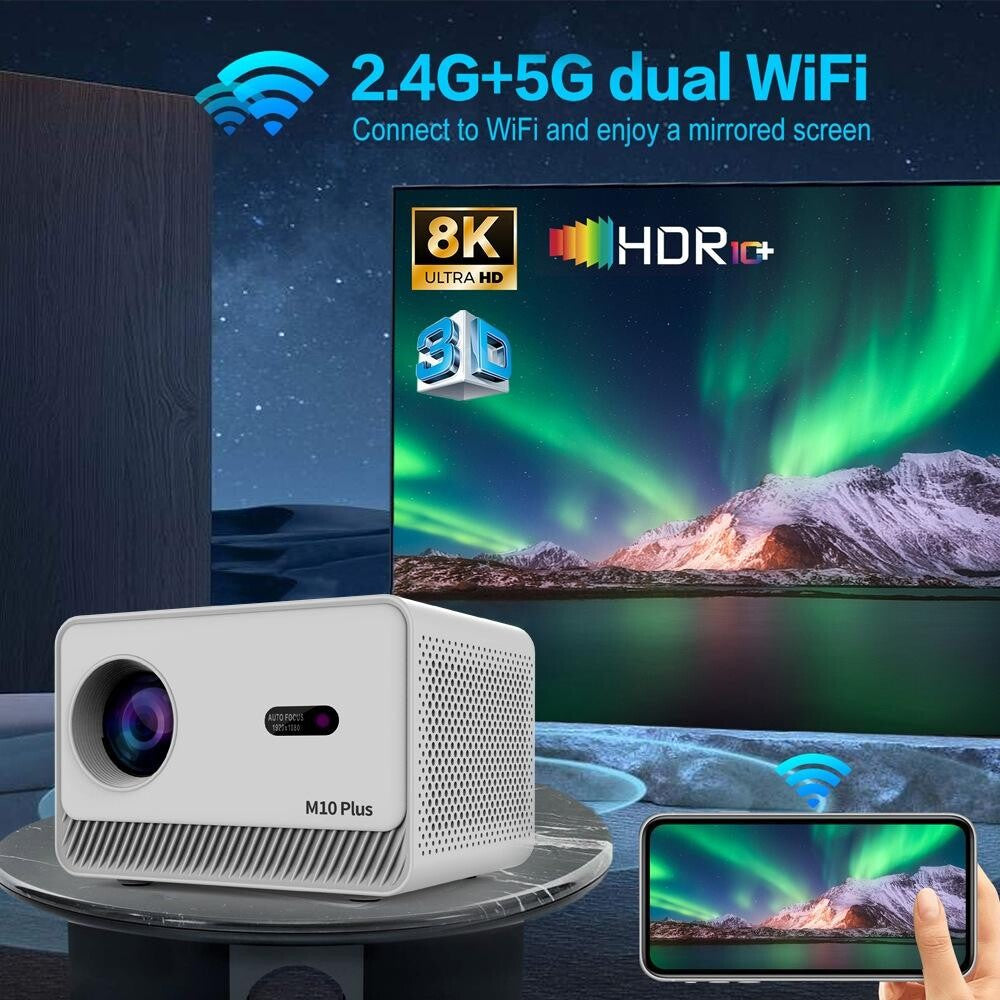 Android 11 Projector With Wifi Bluetooth And Hd Resolution For Home Cinema