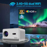 Android 11 Projector With Wifi Bluetooth And Hd Resolution For Home Cinema - Side View