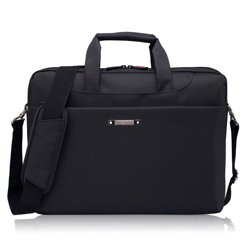 Waterproof Nylon Laptop Bag - 15.6 Inch One Shoulder Portable - Black