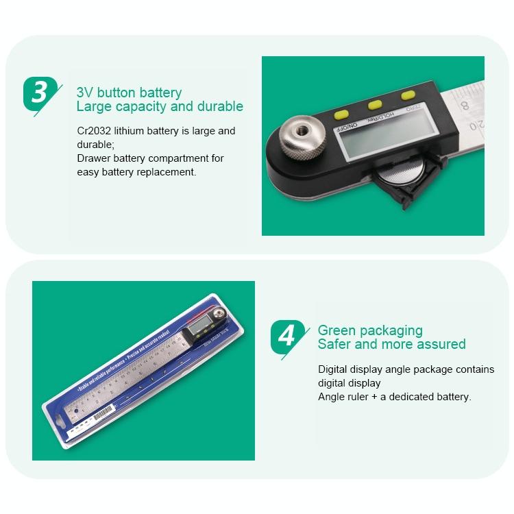 Digital Angle Finder Protractor Ruler - Lcd Display