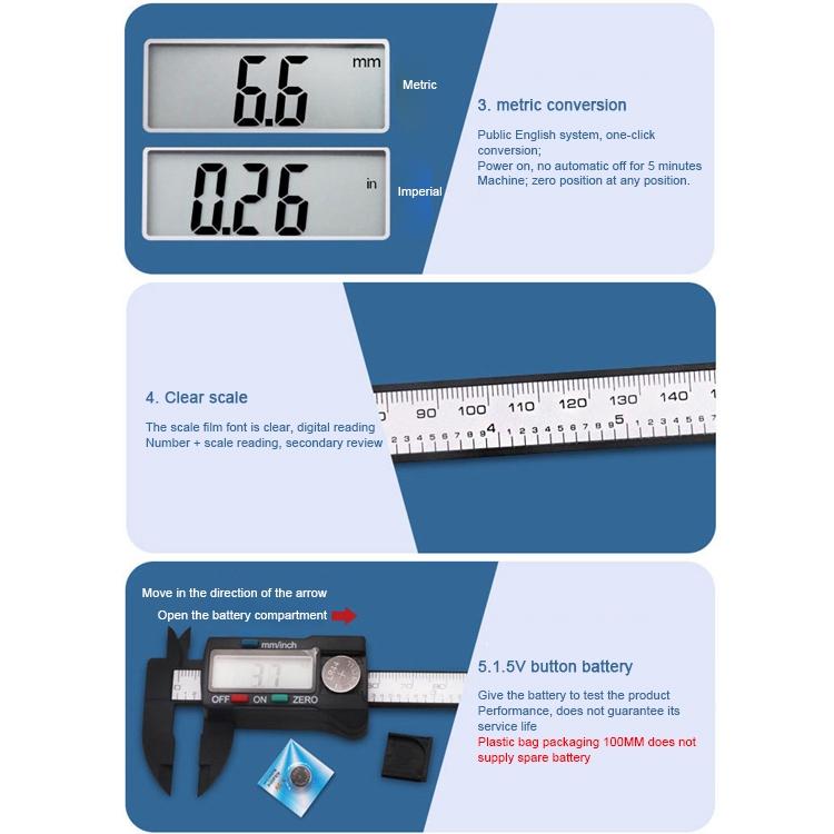 Digital Display Vernier Caliper - Plastic Fiber