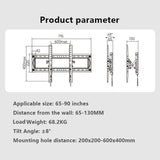 Adjustable Tv Wall Mount Bracket For 65-90 Inch Tvs