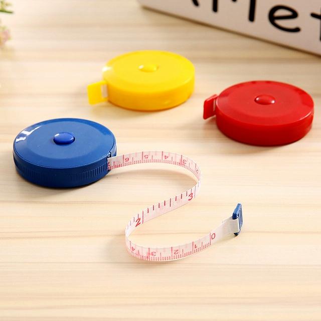 4-Pack Mini Retractable Tape Measure - 1.5M Plastic Cute Automatic