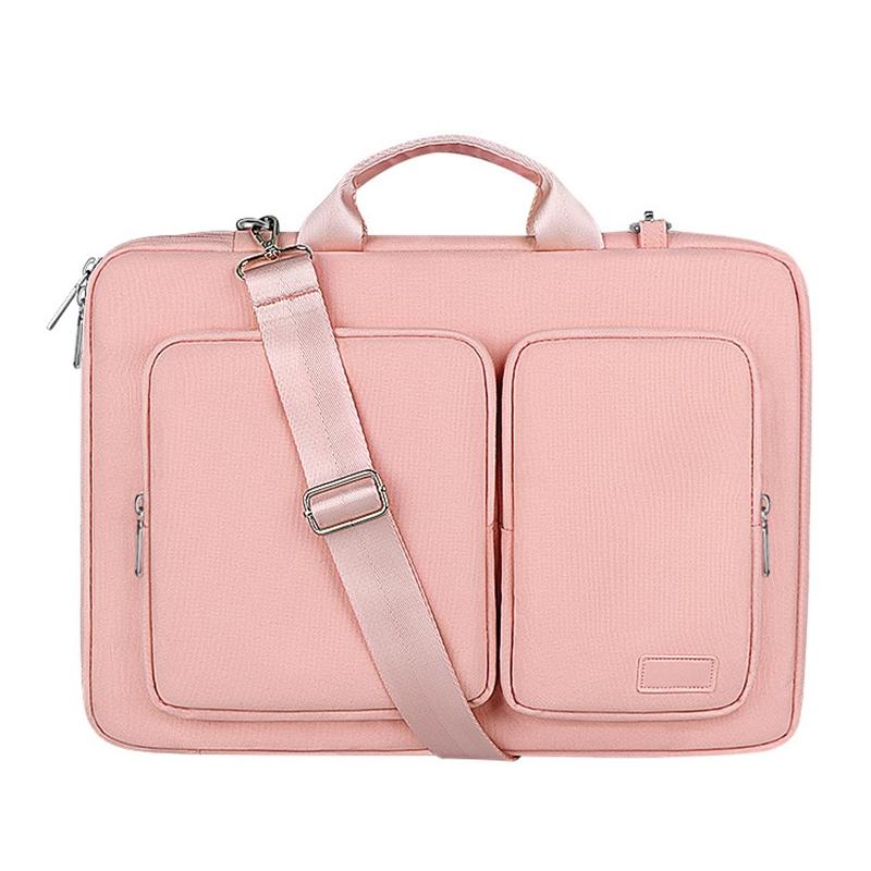 13.3 Inch Detachable Shoulder Laptop Bag - Thickened Polyester - Pink